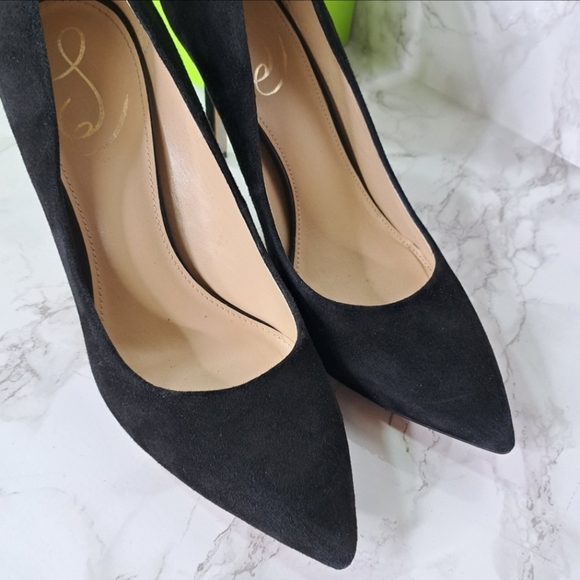 Sam Edelman Black Suede Hazel Pointed Toe High Heel Pumps Shoe Size 8 - Picture 14 of 15